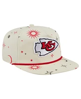 New Era Men's Cream Kansas City Chiefs Celestial Golfer Adjustable Hat
