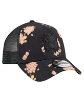 New Era Men's Black Cleveland Browns Bleached A-Frame 9FORTY Trucker Adjustable Hat