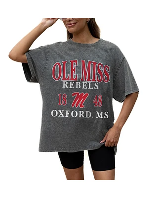 Gameday Couture Women's Gray Ole Miss Rebels Oversized Snow Wash T-Shirt