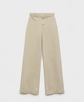 Mango Women's Wide Leg High Waist Full Length Jeans