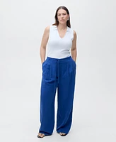 Mango Women's Bow Belt Lyocell Suit Pants