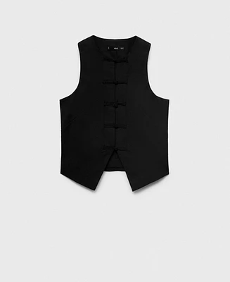 Mango Women's Linen-Blend Suit Vest