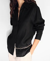 Mango Women's Linen Oversized Shirt