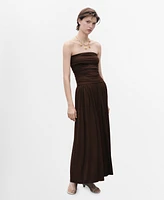 Mango Women's Combined Strapless Dress