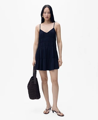 Mango Women's Gathered Panels Short Dress