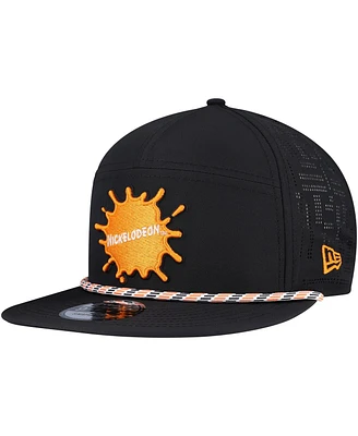New Era Men's Black Nickelodeon Rope Trucker 9FIFTY Adjustable Hat
