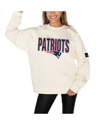 Gameday Couture Women's Cream New England Patriots Premium Fleece Drop Shoulder Pullover Sweatshirt