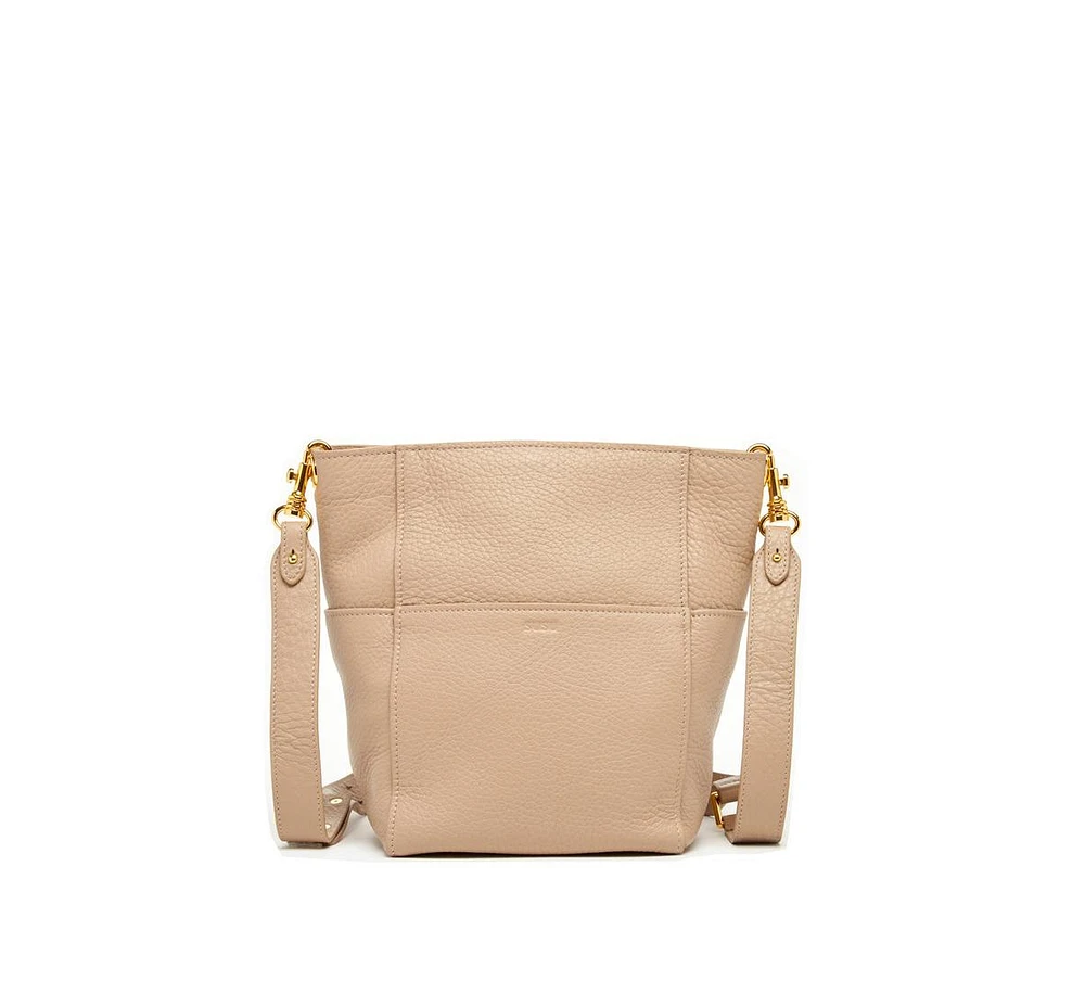Susu Italian Leather Crossbody Bag Medium Size Tan Shoulder Purse Women's Handbag