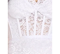 Morgan & Company Juniors' Glitter Lace Corset Gown