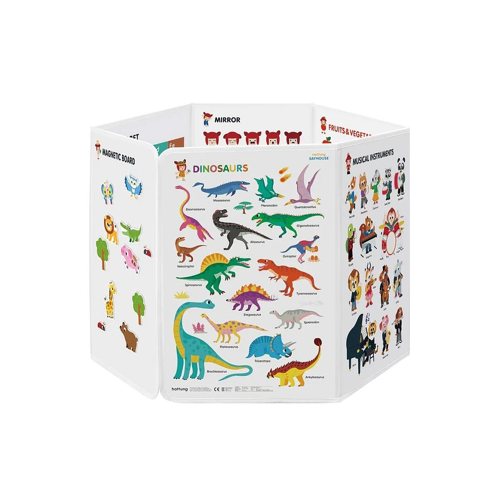 Hattung SayHouse Interactive Educational Foldable Board for Kids with Talking Pen, Magnetic Board, Whiteboard & Mirror