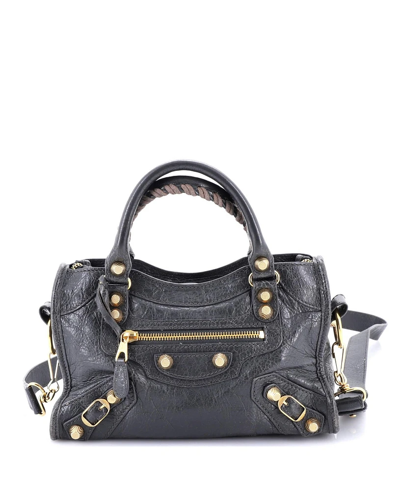 Pre-Owned Balenciaga Mini City Classic Studs Bag Leather