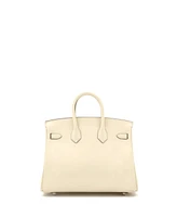 Pre-Owned Hermes Birkin 25 Handbag Light Swift with Palladium Hardware