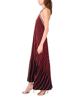 1.state Women's Sleeveless Halter Chiffon Maxi Dress