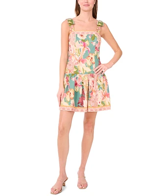CeCe Women's Sleeveless Square-Neck Fit & Flare Dress