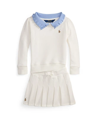 Polo Ralph Lauren Toddler and Little Girls 2-Piece Collared Terry Sweatshirt Skort Set