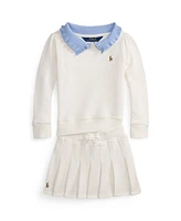 Polo Ralph Lauren Toddler and Little Girls 2-Piece Collared Terry Sweatshirt Skort Set