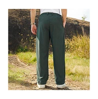 Campus Sutra Men's Emerald Green Tailored Waffle Trousers