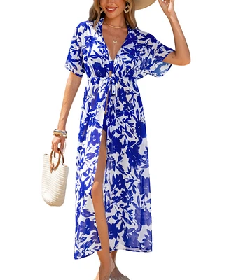 Cupshe Women's Enchanted Drape Floral Cover-Up Kimono