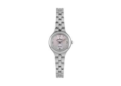 Peugeot Women 22mm Round Silver Self-Adjust Link Bracelet Watch