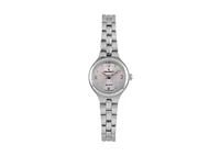 Peugeot Women 22mm Round Silver Self-Adjust Link Bracelet Watch