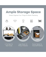 Bathroom Storage Cabinet with Drawer and Shelf Floor Cabinet