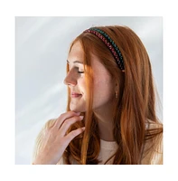 Thin Beaded Headband Set - Red + Green