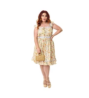 Smak Parlour Plus Corset Lace Fit & Flare Dress