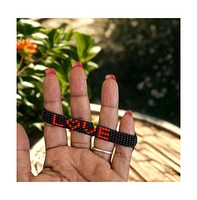 Love Hand Beaded Bracelet | Red and Black Glass Beads