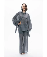 Nocturne Women's Shirt with Tie Sleeve Detail