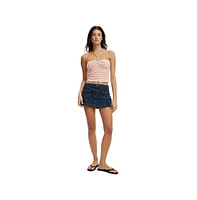 Cotton On Women's Micro Pleat Denim Skirt