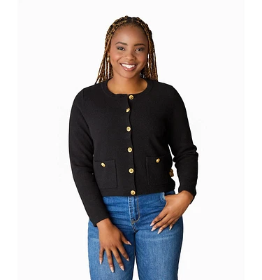 LuxLined Women's Merino Wool Cardigan Jacket