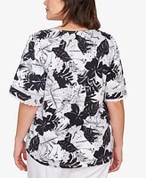 Ruby Rd. Plus Tropical Layered Print Top