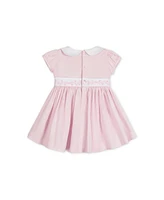 Hope & Henry Baby Organic Short Sleeve Seersucker Dress with Peter Pan Collar