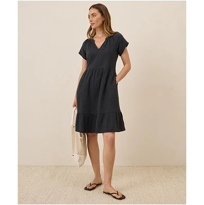 Pact Women's Organic Cotton Coastal Double Gauze Breezy Dress
