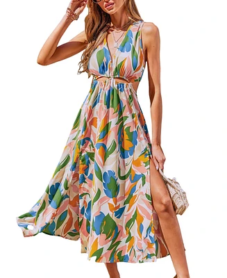 Cupshe Women's Artful Breeze Tropical Maxi Beach Dress