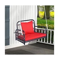 Patio Rattan Porch Swing Hammock Chair with Seat Cushion