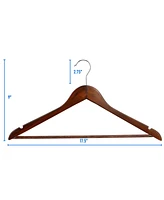 MegaChef 20 Piece Acacia Wood Swivel Hook Hanger Set Light Brown