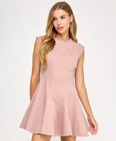 Seni & Cade Juniors' Crewneck Short Fit Flare Dress