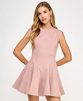 Seni & Cade Juniors' Crewneck Short Fit Flare Dress