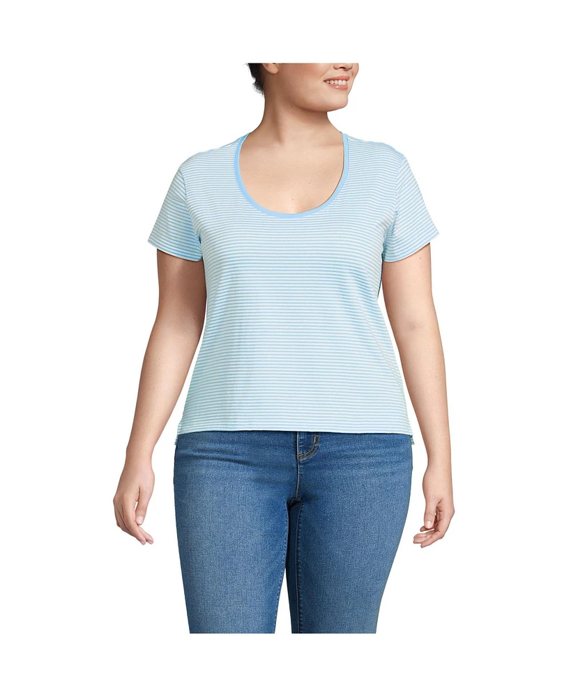 Lands' End Plus Supima Cotton Short Sleeve Scoop Neck Tee