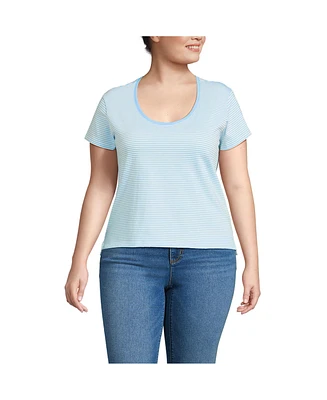 Lands' End Plus Supima Cotton Short Sleeve Scoop Neck Tee
