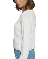 Central Park West Women's Thermal Stitch Raglan Sweater