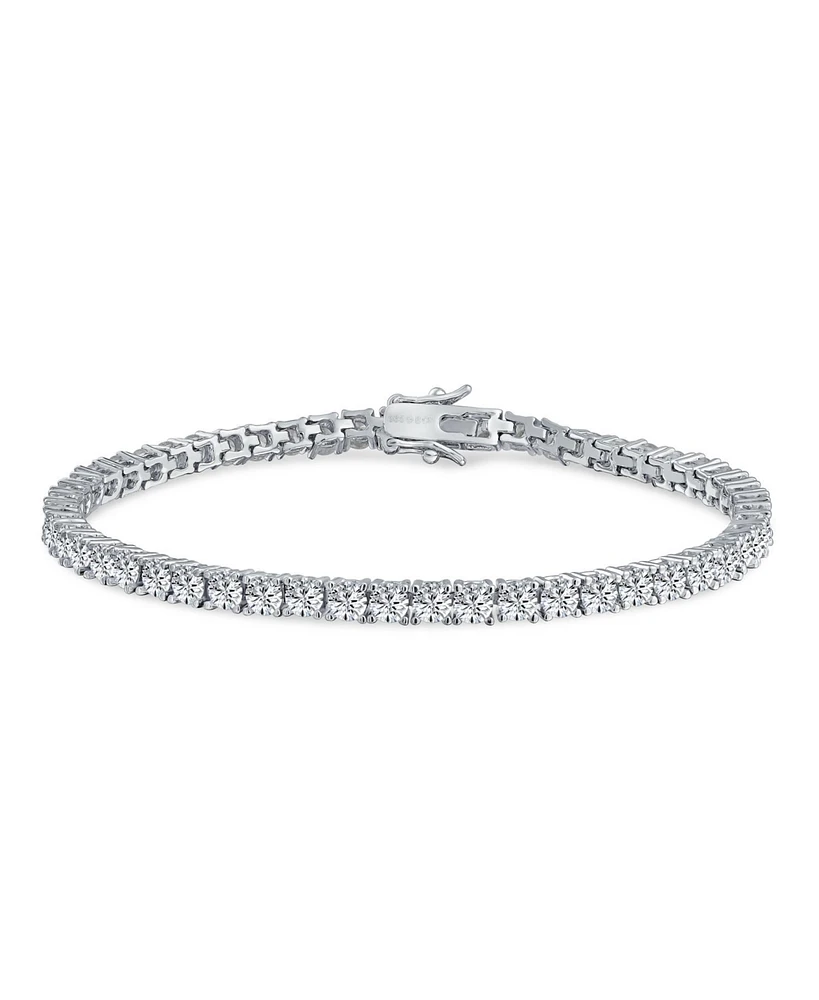 Bling Jewelry Tennis Cubic Zirconia Square Cz Anklet Charm Ankle Bracelet .925 Sterling Silver 9 Inch