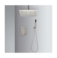 Rainsken Ceiling Mounted Shower System Combo Set with Handheld and 12"Shower head