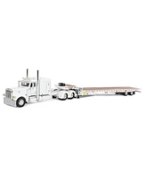 1/64 White Peterbilt 389 w/ Landoll 440B-50CA Traveling Axle Trailer Dcp