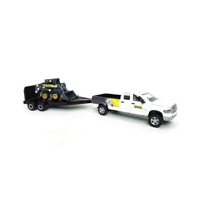 Ertl 1/64th Dodge Pickup with Trailer and New Holland L170 Skid Steer
