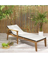 Gymax Outdoor Chaise Lounge Chair Set of 2 w/ Armrests & 4-Level Backrest Adjustment