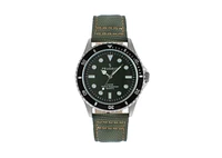 Peugeot Men's 42mm Sport Bezel Watch with Khaki Green Dial and Canvas Strap