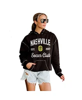 Gameday Couture Women's Black Nashville Sc Catch the Vibe Studded Pullover Hoodie