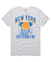 Homage Men's and Women's Ash New York Knicks Hometown Edition Tri-Blend T-Shirt